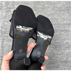 Босоножки на каблуке с бантом из сетки с открытым носком Экспорт