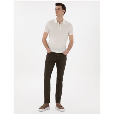Kahverengi Slim Fit Jean Pantolon