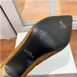 Ботильоны на шпильке с металлическими круглыми пряжками и острым носком  БАЛЬМА*Н