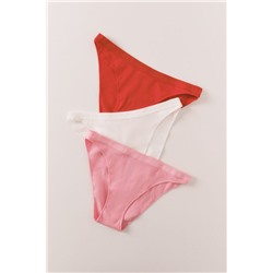 Pack 3 bragas clásicas rosa, rojo y blanca