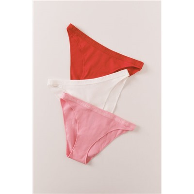 Pack 3 bragas clásicas rosa, rojo y blanca