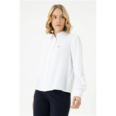 Kadın Beyaz Uzun Kollu Gömlek