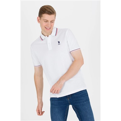 Erkek Beyaz Basic Polo Yaka Tişört