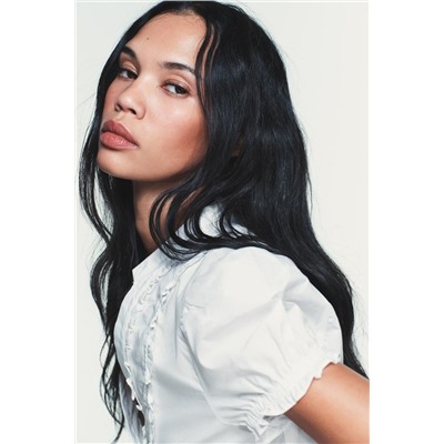 POPLIN SHIRT WITH RUFFLES