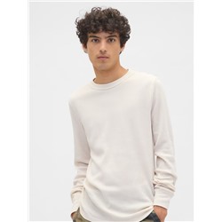 Waffle-Knit Crewneck T-Shirt