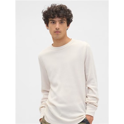 Waffle-Knit Crewneck T-Shirt