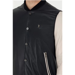 Erkek Lacivert Deri Ceket