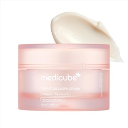 medicube Triple Collagen Cream - Hydrating & Firming Moisturizer with Hyaluronic Acid, Premium Elastin, Shea Butter - Wrinkle Care & Boosts Elasticity - Korean Skincare, 1.69 oz