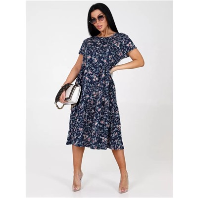 Платье Цветы 01 синий