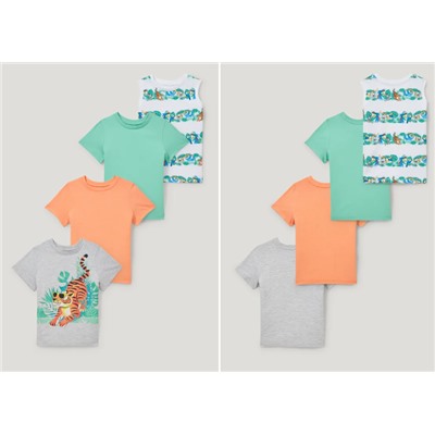 Set - 3 Kurzarmshirts und Singlet - Bio-Baumwolle - recycelt