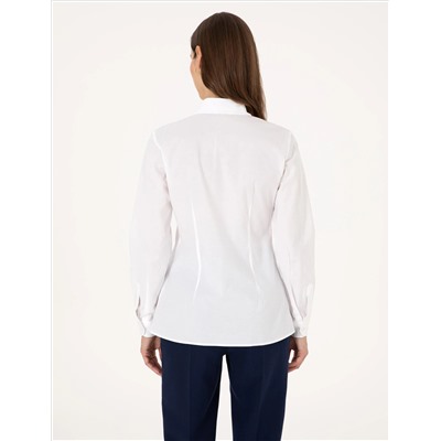 Beyaz Slim Fit Uzun Kollu Gömlek