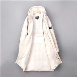 Мужской зимний пуховик средней длины с капюшоном из плотного и теплого белого утиного пуха СК