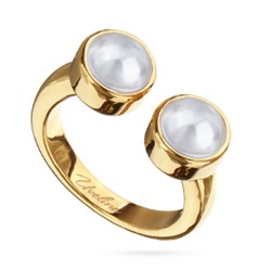 Кольцо Теннис (Майорка белая 6мм; покрытие золото), Есть комплект