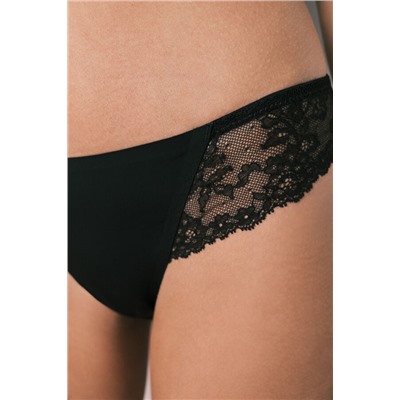 Braga clásica microfibra y encaje negra