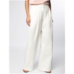 Брюки-палаццо из хлопка с защипами