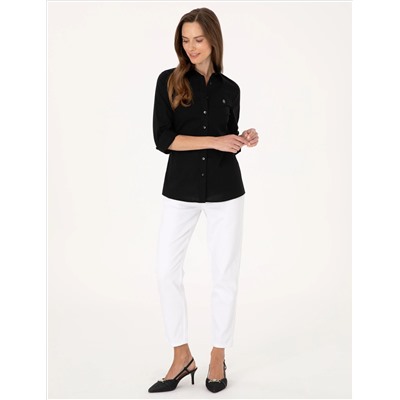 Siyah Slim Fit Uzun Kollu Gömlek
