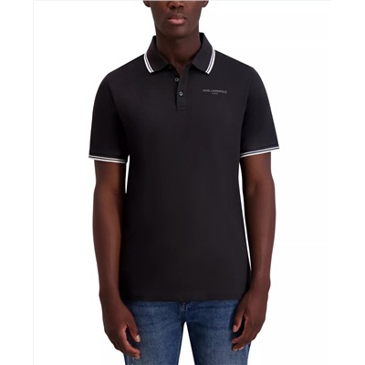 KARL LAGERFELD PARIS Men's Regular-Fit Tipped Polo Shirt