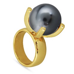 Кольцо (Майорка 16мм темно-серая; покрытие золото), Есть комплект