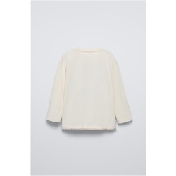 LACE-TRIMMED T-SHIRT WITH PRINT