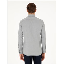 Haki Oxford Slim Fit Uzun Kollu Gömlek
