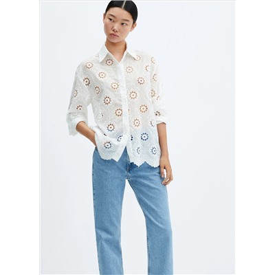 Camisa calados bordados