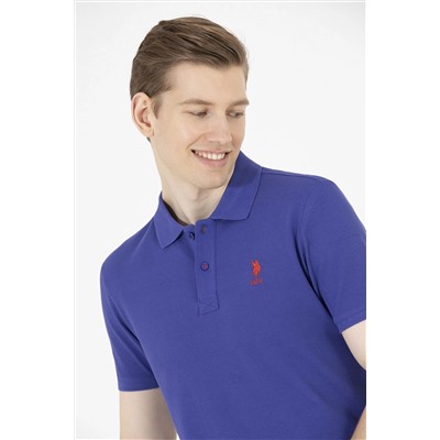 Erkek Mavi Basic Polo Yaka Tişört