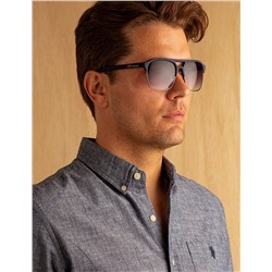 MEN'S RECTANGULAR COMBO METAL AVIATOR SUNGLASSES