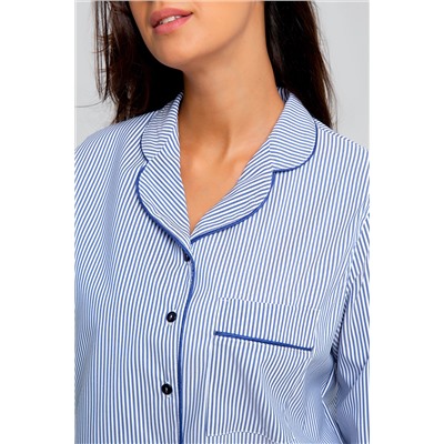 Костюм домашний с брюками и рубашкой 340BLU