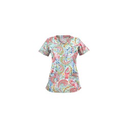 UA Charming Swirls Cool Blue Print Scrub Top