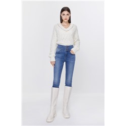 Jersey de lana, mohair y alpaca Blanco
