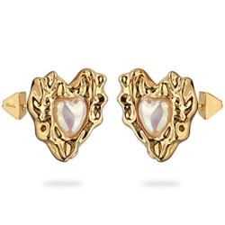 Серьги Страсть (смола белая; покрытие золото), Есть комплект