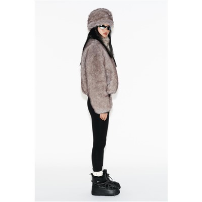 SHORT COAT WITH FAUX FUR HOOD HEIQ XREFLEX™ TECHNOLOGY SKI COLLECTION