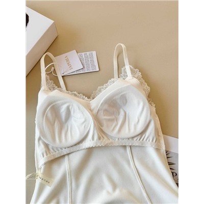 Нежный и очень красивый плотный кружевной топ / майка   L*A PERL*A