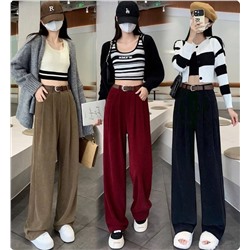 Женские свободные брюки из микровельвета АЙСИК*Л