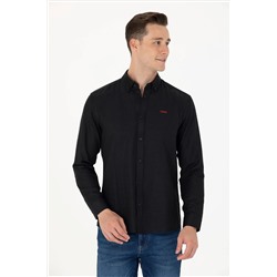 Erkek Siyah Uzun Kollu Basic Gömlek