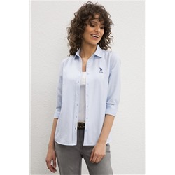 Kadın Açık Mavi Uzun Kollu Basic Gömlek