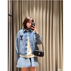 Женская укороченная джинсовая  куртка / рубашка  АМ*И