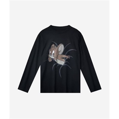 Женский лонгслив с мультяшным принтом  МО*КО