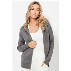 Chaqueta con capucha - Gris oscuro