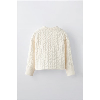 CABLE-KNIT CHENILLE SWEATER