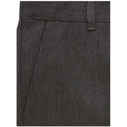 Boys Grey Longer Length Regular Leg School Trouser 2 Pack