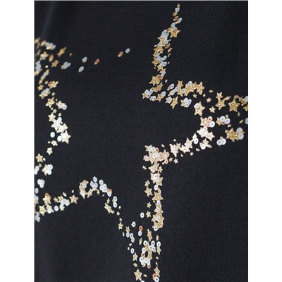 Нарядная футболка с блестящим принтом