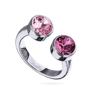 Кольцо Теннис (кристаллы SW розовые микс 6мм; покрытие родий), Есть комплект