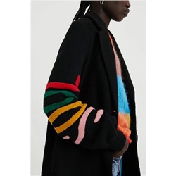 Abrigo paño mangas lettering