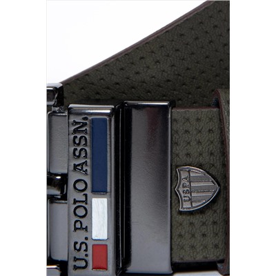 Erkek Çift Taraflı Haki Kemer