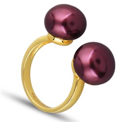 Кольцо (Майорка 12мм бургунди; покрытие золото), Есть комплект