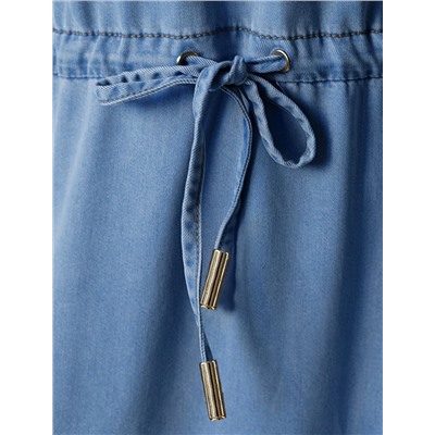 Платье-рубашка с поясом и карманами из джинсового лиоцелла