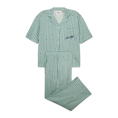 Pijama camisero Snoopy algodón verde