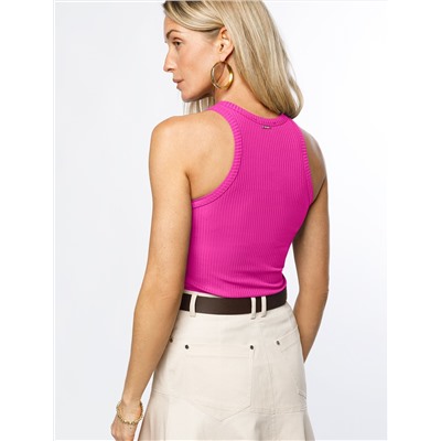 Топ из трикотажа в широкий рубчик