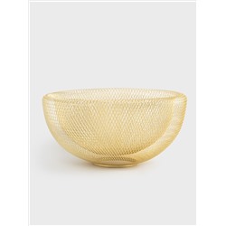 Корзина для фруктов, 30 см, металл, золотистая, Grid